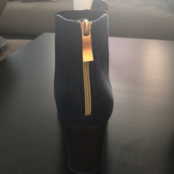 Fioni Blue & Black Short Heeled Boots - Picture 4 of 7